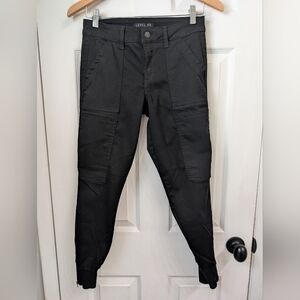 Level 99 Women's 26 Jolie Utility Jogger 26" Pants Black Ankle Zip
